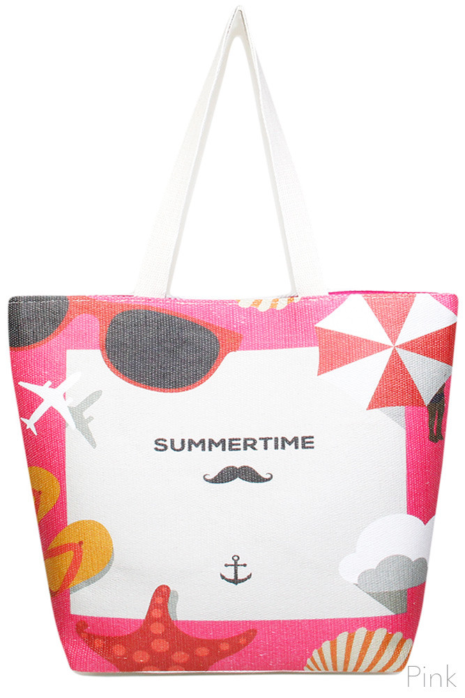 Women's Beach Print Tote Bag – Green — tote bag photo 4