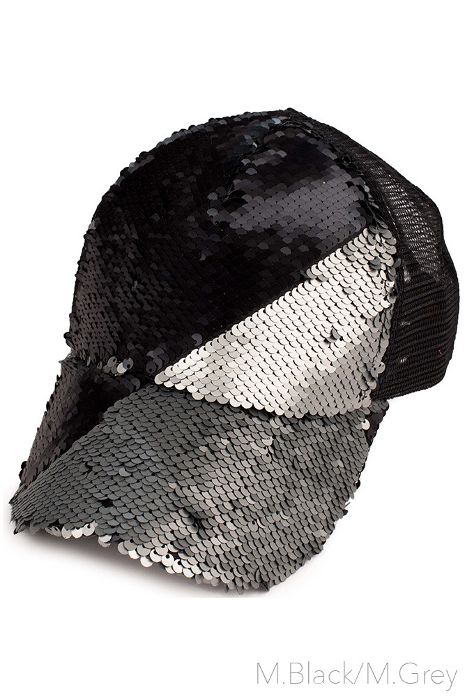 Women's Sequin Mesh Ponytail Baseball Cap — baseball cap photo 7