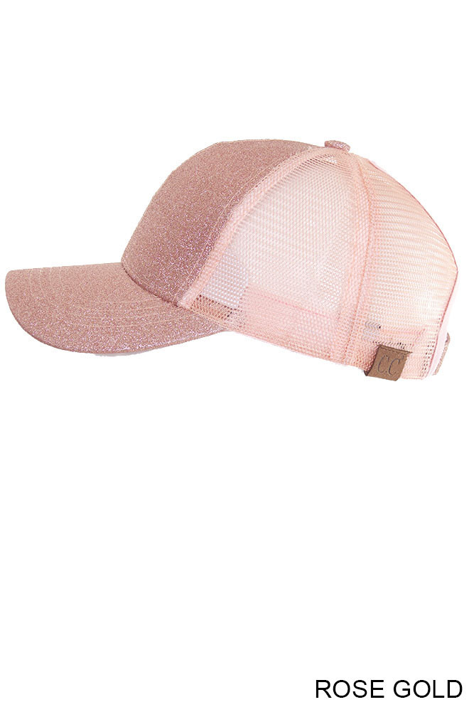 Women's Glitter Mesh Ponytail Baseball Cap — baseball cap photo 5