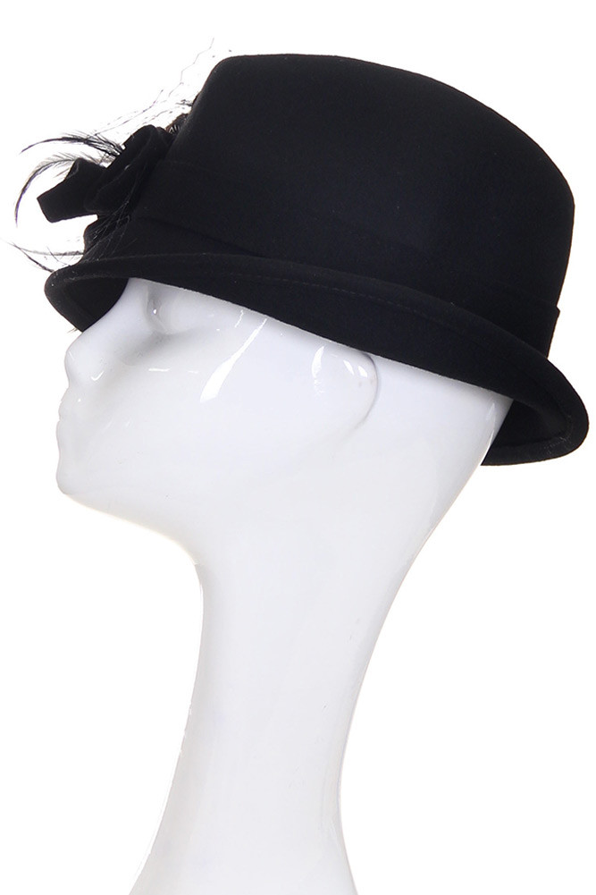 Women's Wool Felt Hat in Black