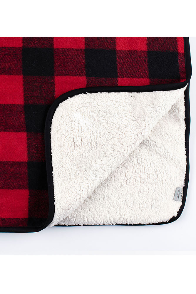 Buffalo Check Sherpa Throw Blanket for Couch and Bed — blanket photo 5