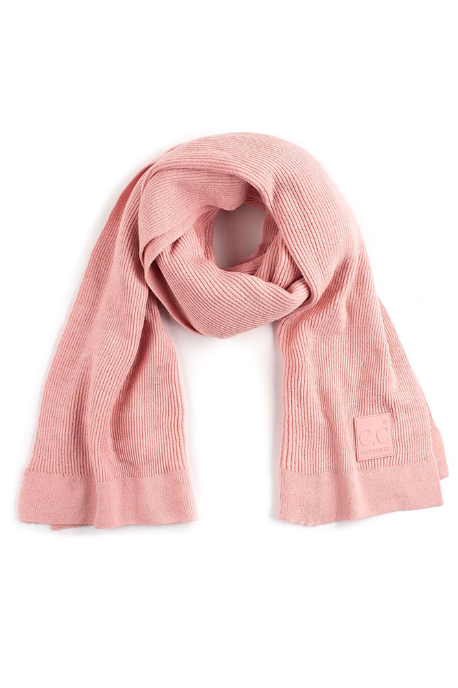 Women's Ribbed Knit Oblong Scarf — scarf photo 4