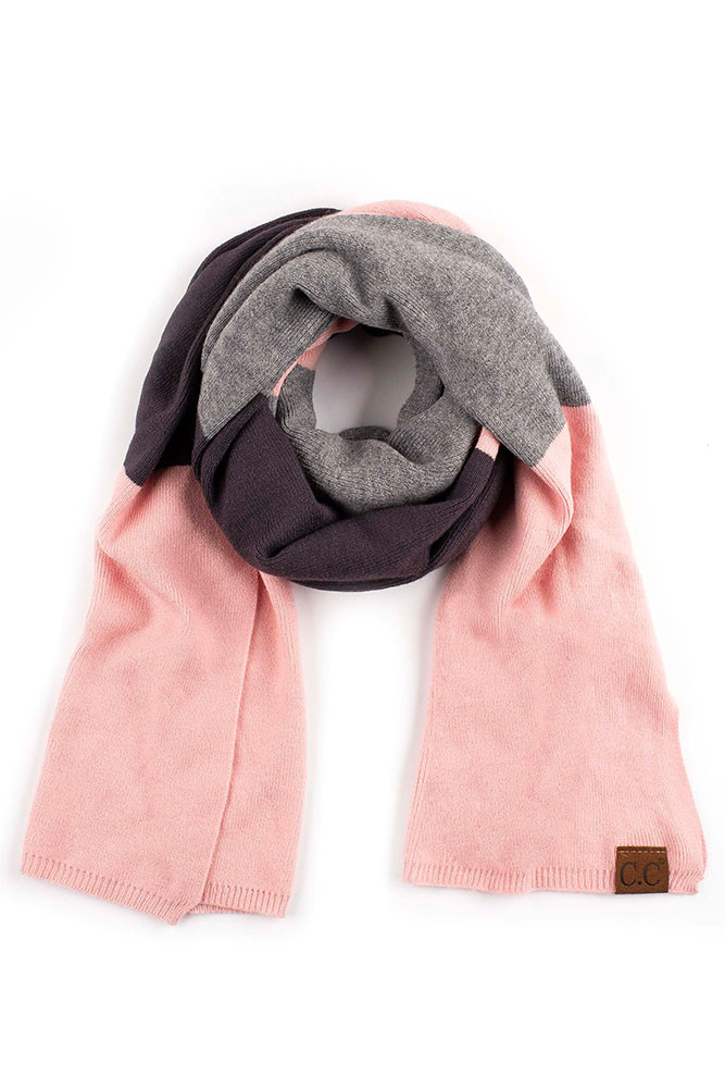 Women's Two-Tone Ombre Knit Oblong Scarf – Eggplant — scarf photo 6