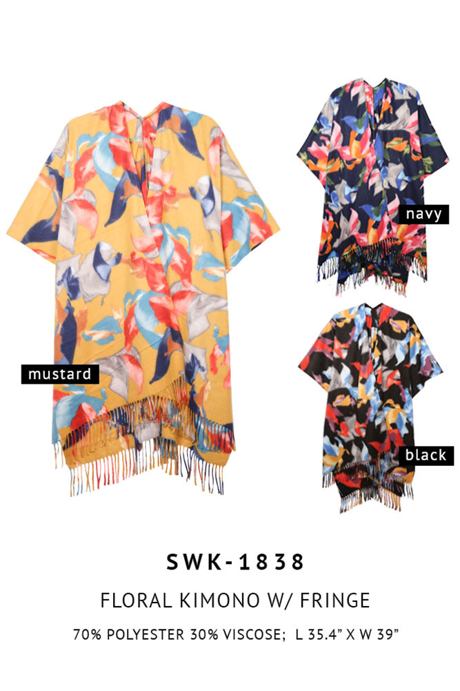 Women's Abstract Floral Print Wrap — clothing piece photo 2