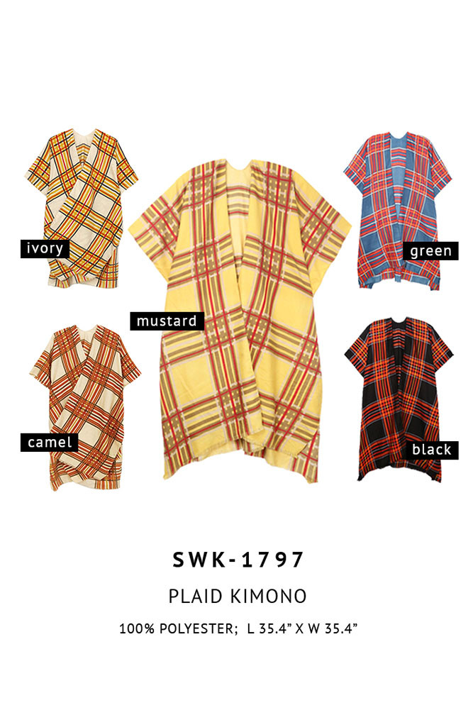 Women's Plaid Fringe Wrap — clothing piece photo 4