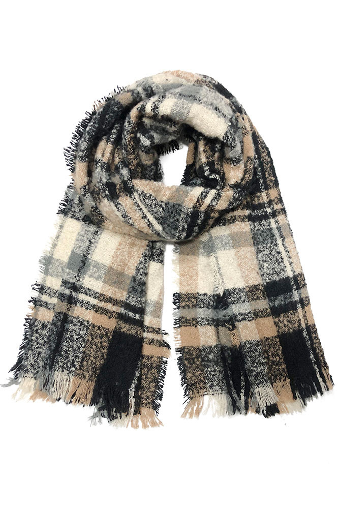 Plaid Blanket Oblong Scarf – Green — scarf photo 4