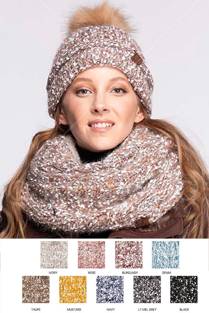 Women's Speckled Chunky Knit Infinity Scarf — infinity scarf photo 2