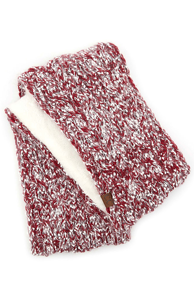Women's Speckled Chunky Knit Infinity Scarf in Burgundy