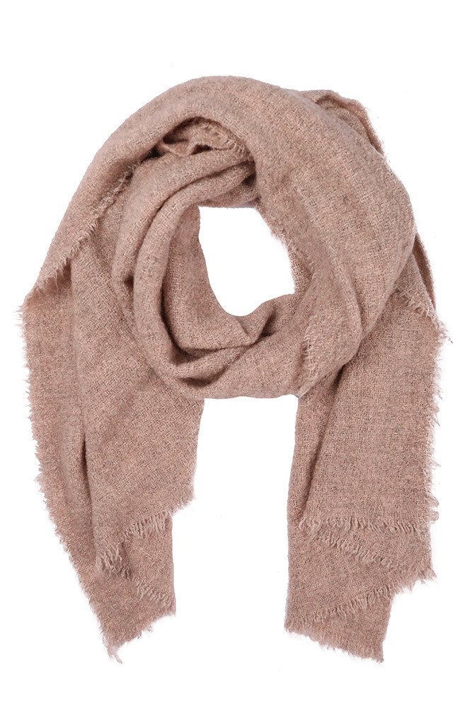 Women's Solid Fringe Oblong Scarf – Light Pink — scarf photo 5