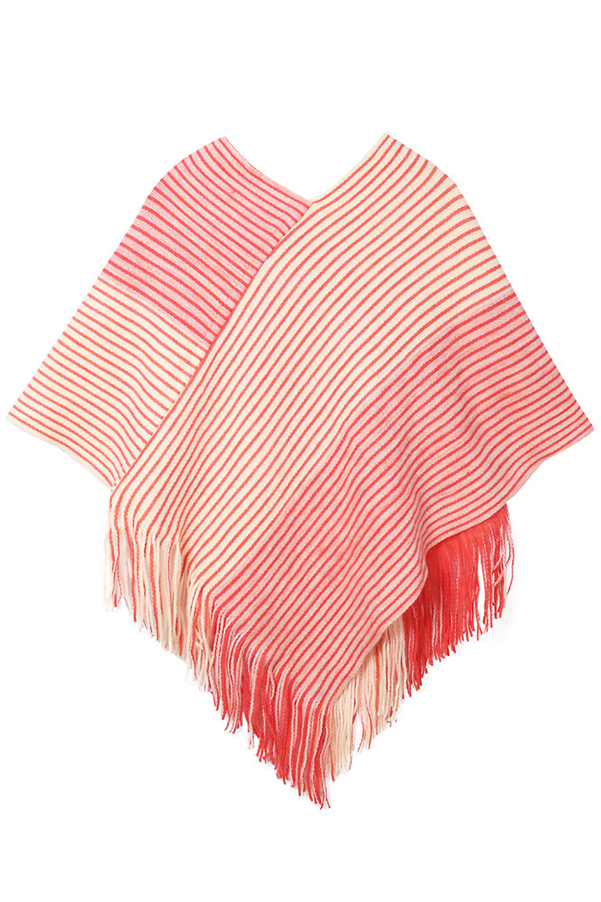 Women's Knit Fringe Poncho by BURACQ