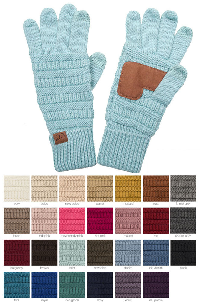 Women's Cable Knit Touchscreen Gloves by BURACQ