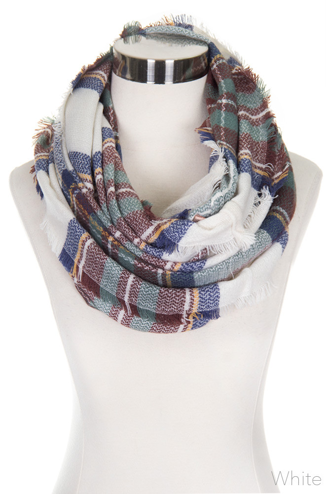 Women's Plaid Infinity Scarf – Style HANA206 — infinity scarf photo 6