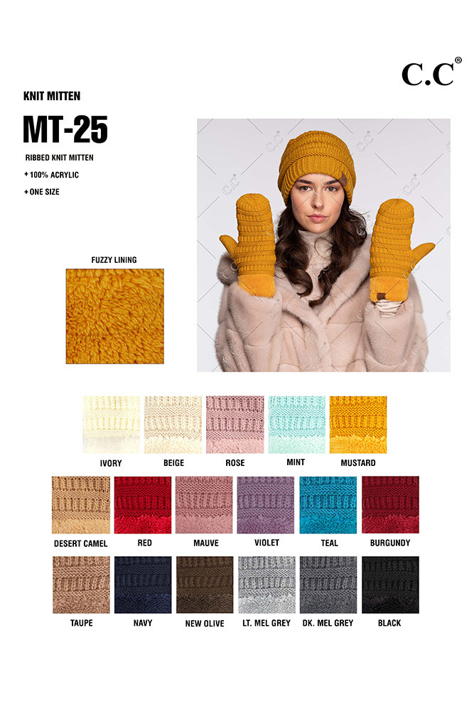 Women's Knit Convertible Mitten Gloves by BURACQ