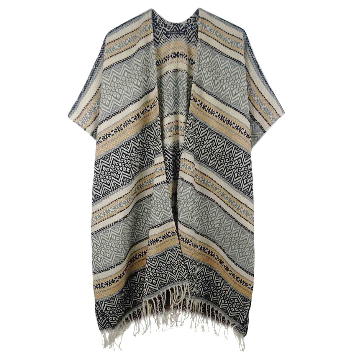 Women's Stripe Fringe Kimono — kimono photo 2