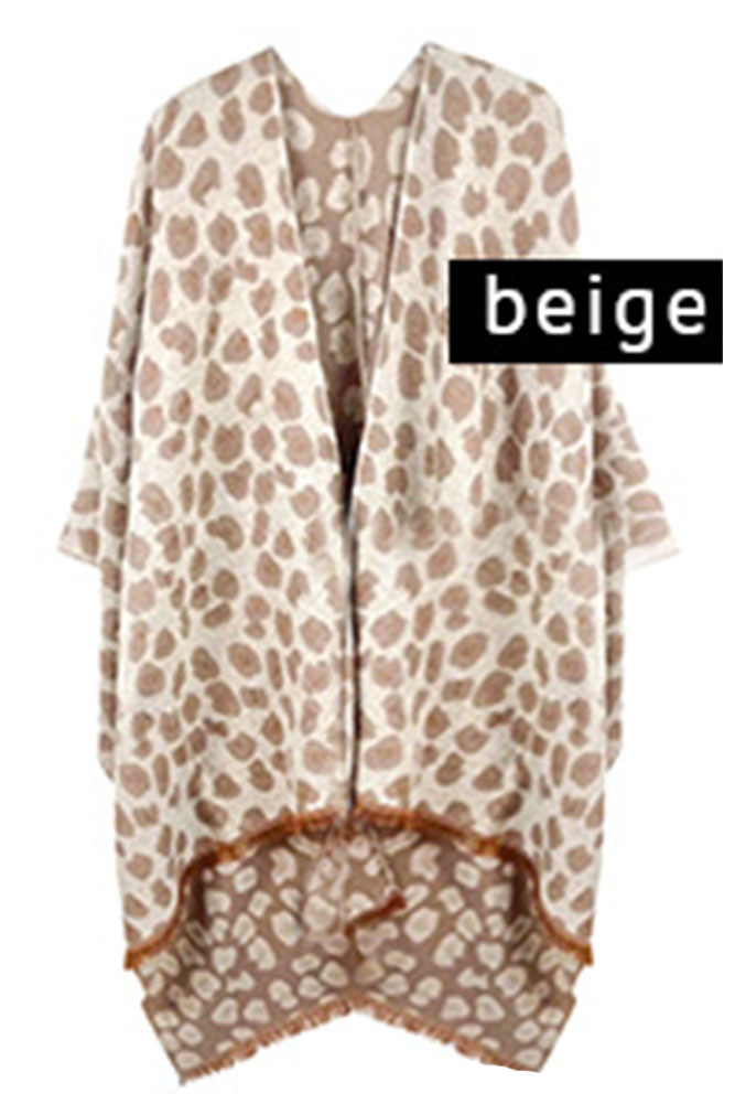 Women's Leopard Print Kimono – Brown — kimono photo 4
