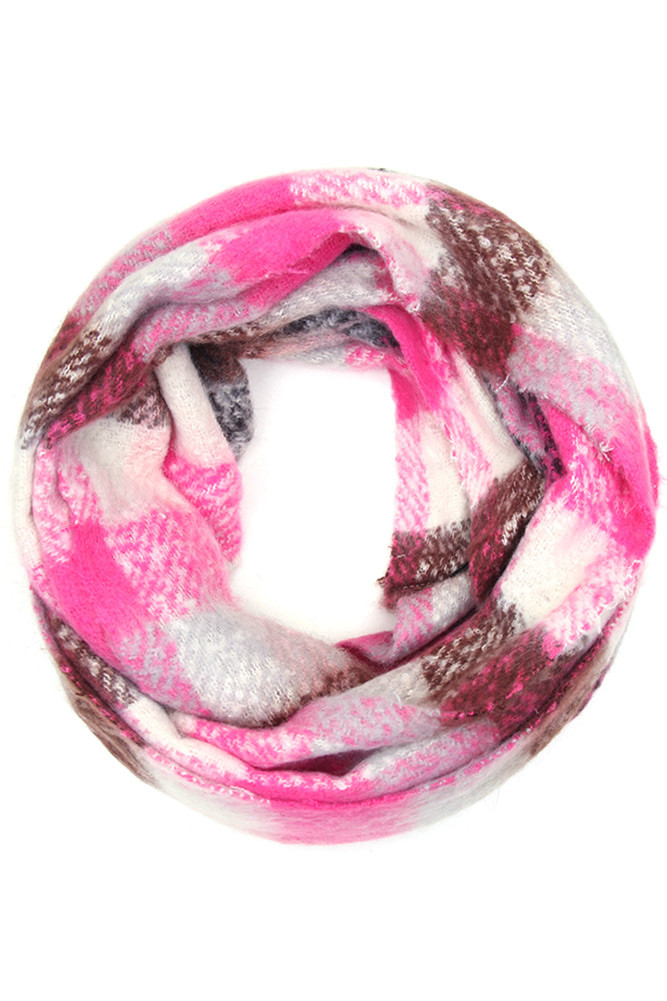 Women's Plaid Infinity Scarf – Yellow — infinity scarf photo 6