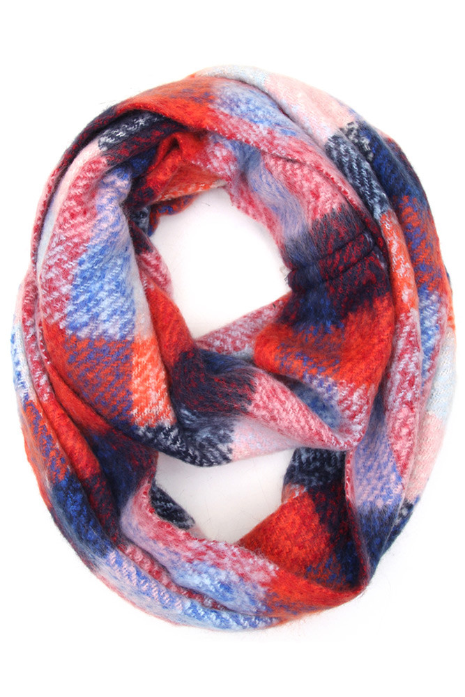 Women's Plaid Infinity Scarf – Yellow — infinity scarf photo 8