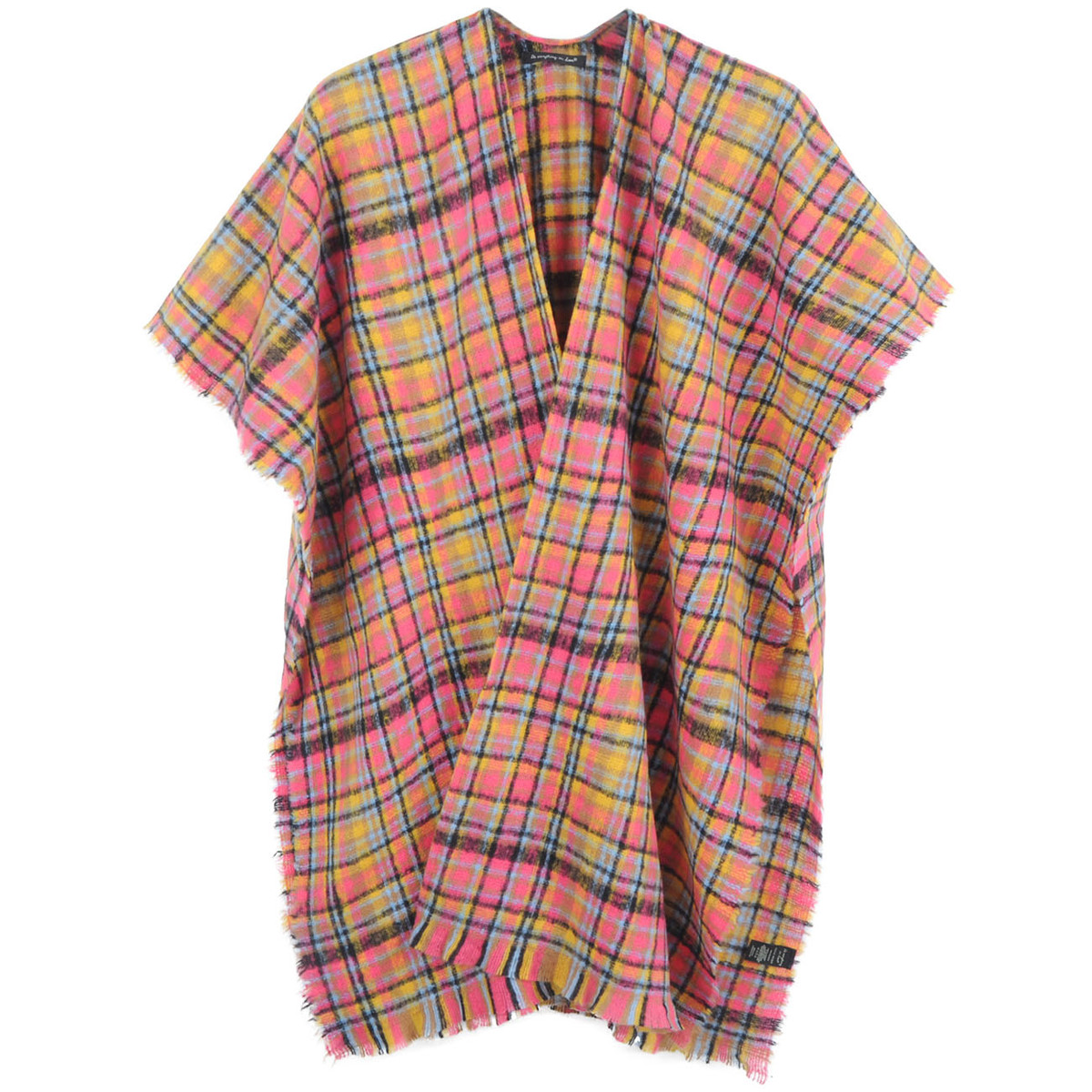 Women's Plaid Fringe Kimono — kimono photo 4