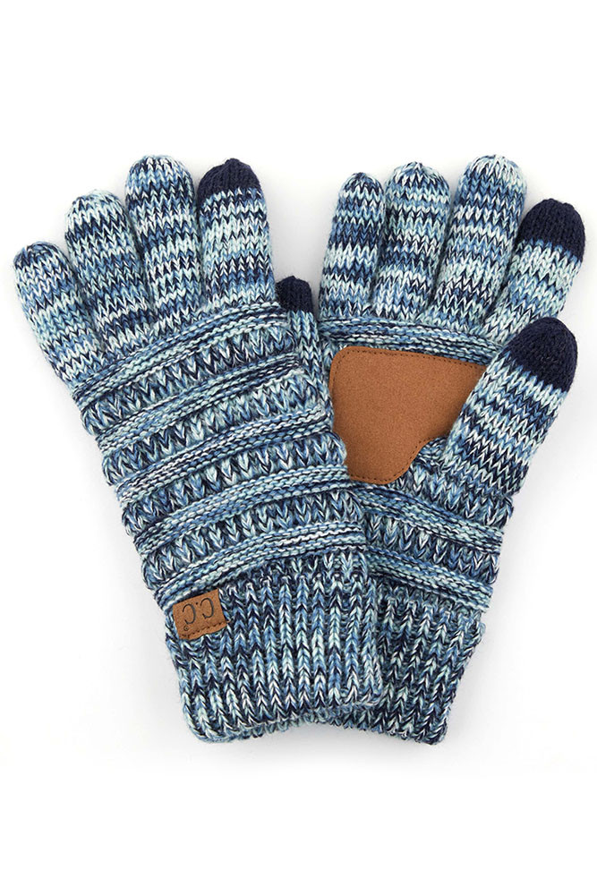 Women's Multicolor Knit Touchscreen Gloves with Lining — gloves photo 6