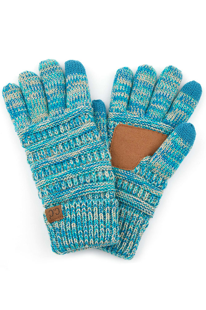 Women's Multicolor Knit Touchscreen Gloves with Lining — gloves photo 8