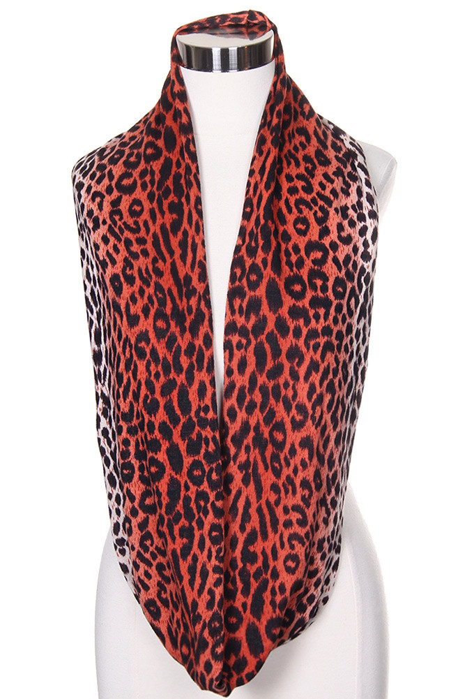Women's Leopard Scarf – Style PCH5955 in Rust