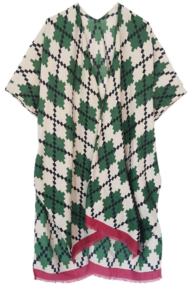 Women's Argyle Pattern Kimono by BURACQ