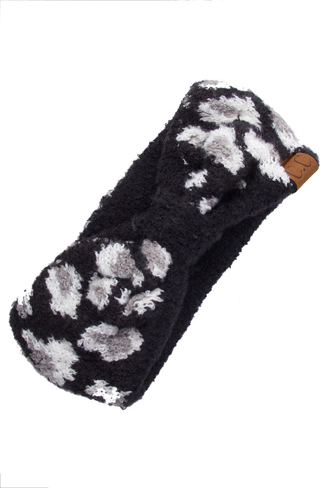 Women's Leopard Headband in Black