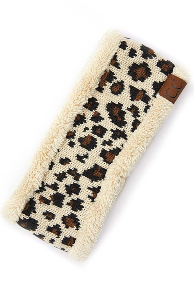 Women's Leopard Headband in Beige