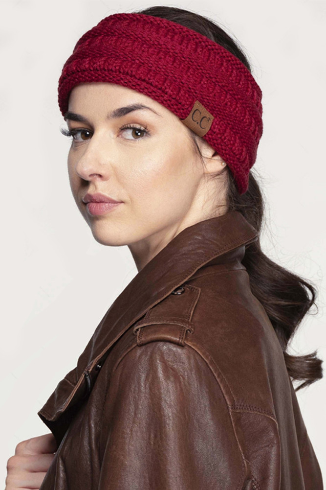 Women's Ribbed Knit Ponytail Ear Warmer Headband — earmuffs photo 2