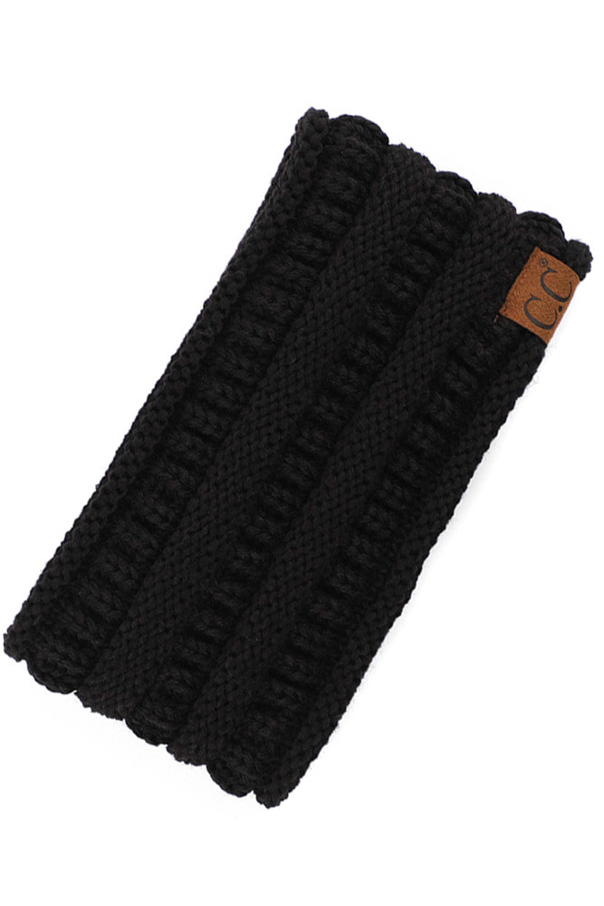 Women's Ribbed Knit Ponytail Ear Warmer Headband — earmuffs photo 4