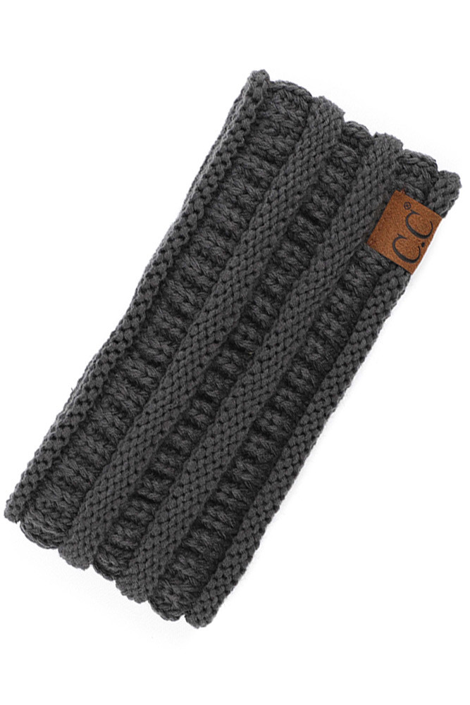 Women's Ribbed Knit Ponytail Ear Warmer Headband — earmuffs photo 8
