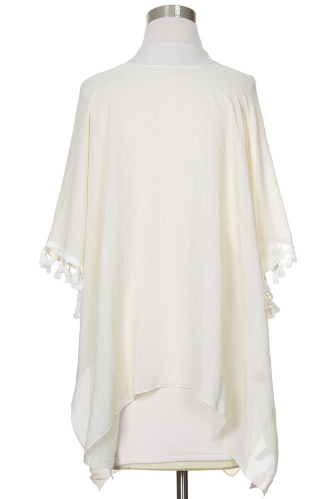 Women's Embroidered Sheer Cover-Up – Yellow in Yellow