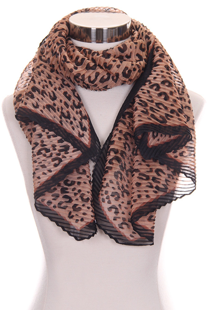 Women's Leopard Print Oblong Scarf – Brown in Brown