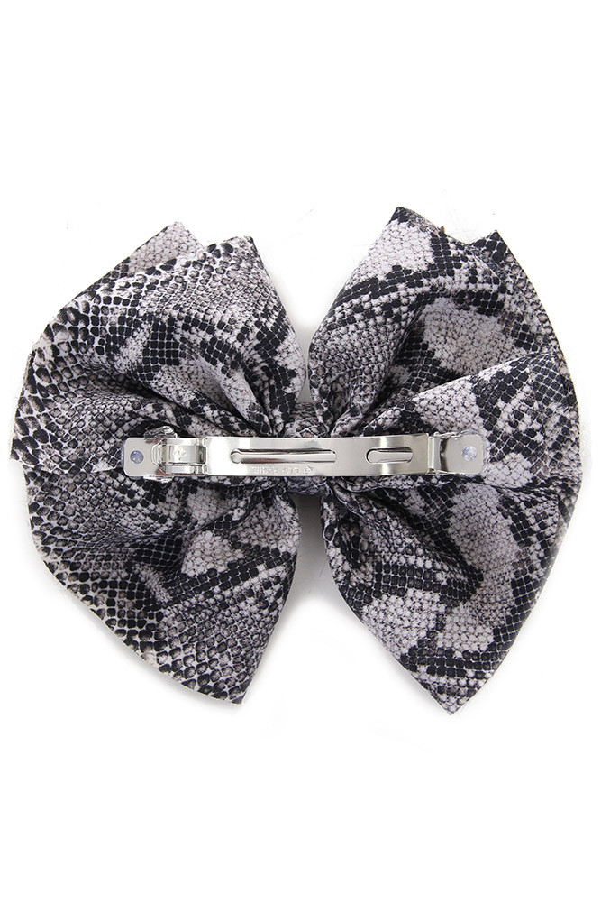 Women's Lace Bow Hair Barrette – Gray in Gray