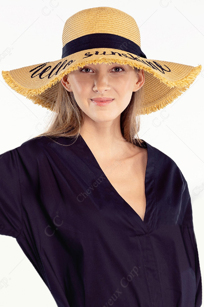 Women's Beach Please Floppy Straw Sun Hat – Bride — sun hat photo 2