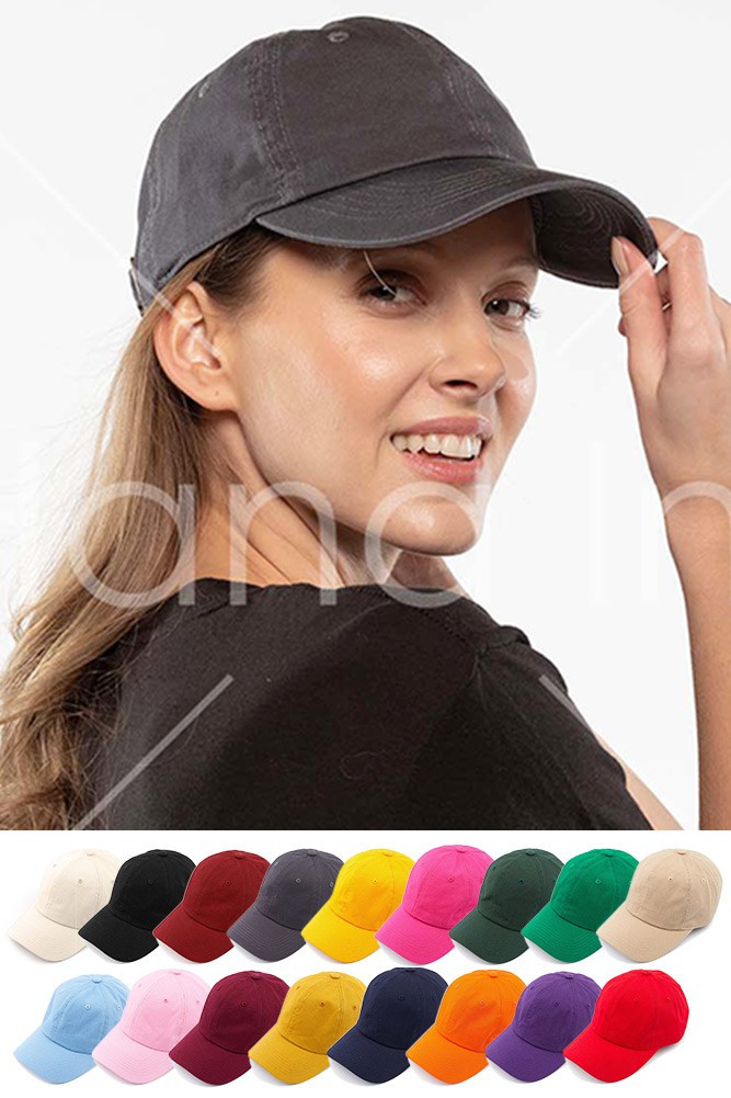 Women's Solid Cotton Baseball Cap — baseball cap photo 2