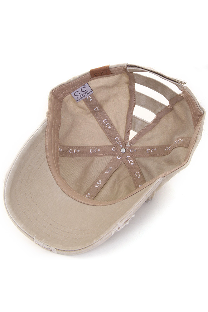 Women's Washed Cotton Mesh Ponytail Baseball Cap — baseball cap photo 8