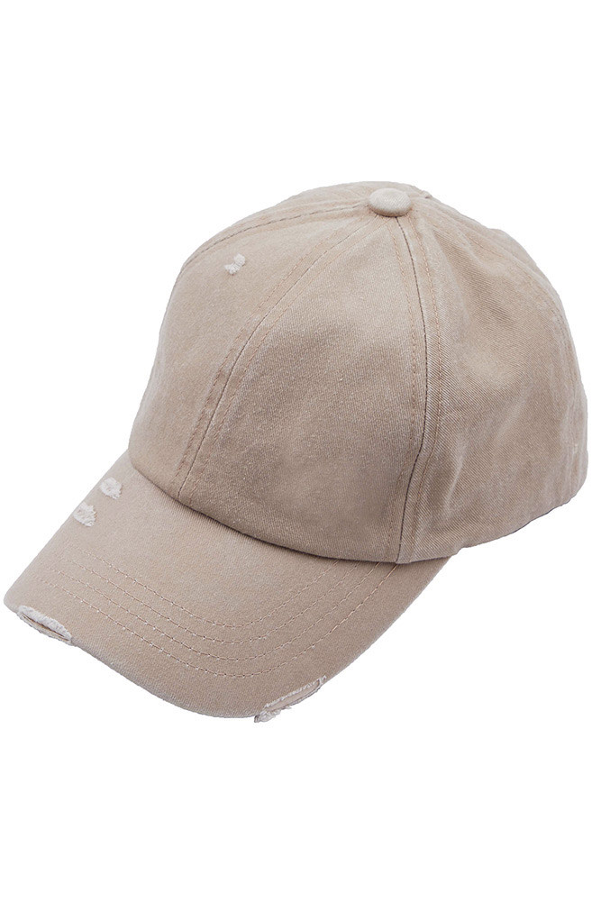 Women's Washed Cotton Mesh Ponytail Baseball Cap — baseball cap photo 5