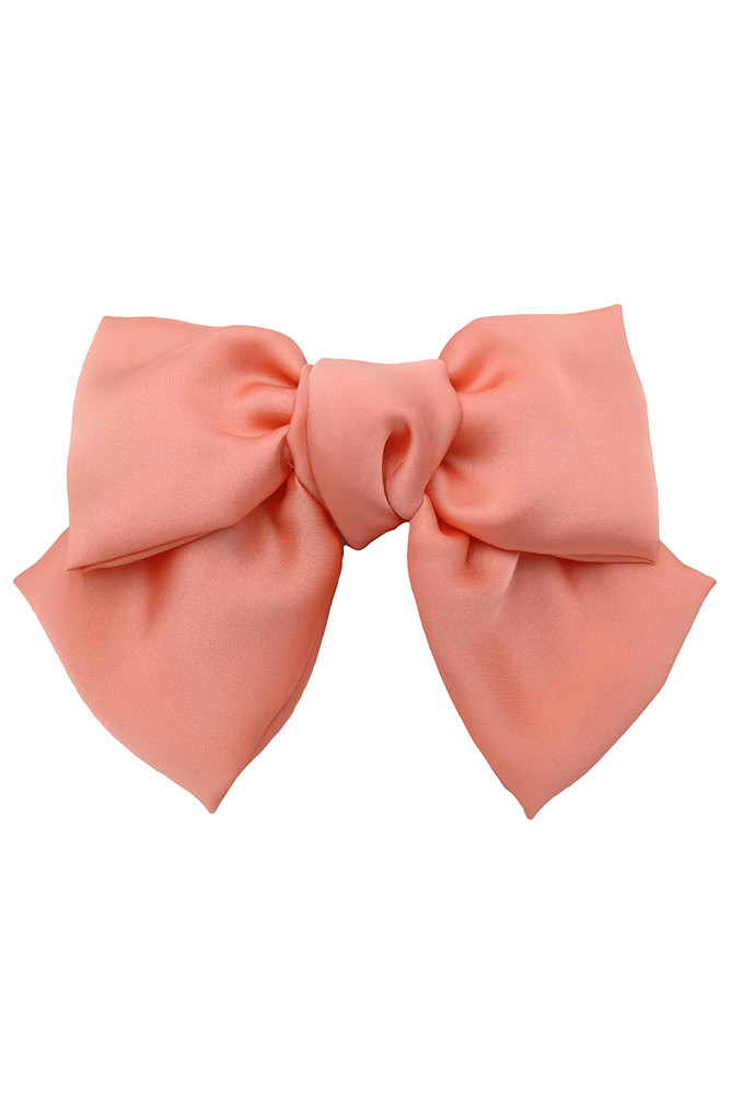 Women's Oversized Bow Hair Barrette – Coral in Coral by BURACQ