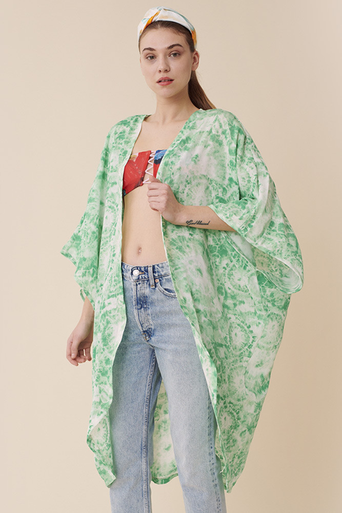 Women's Floral Print Kimono – Green in Green by BURACQ