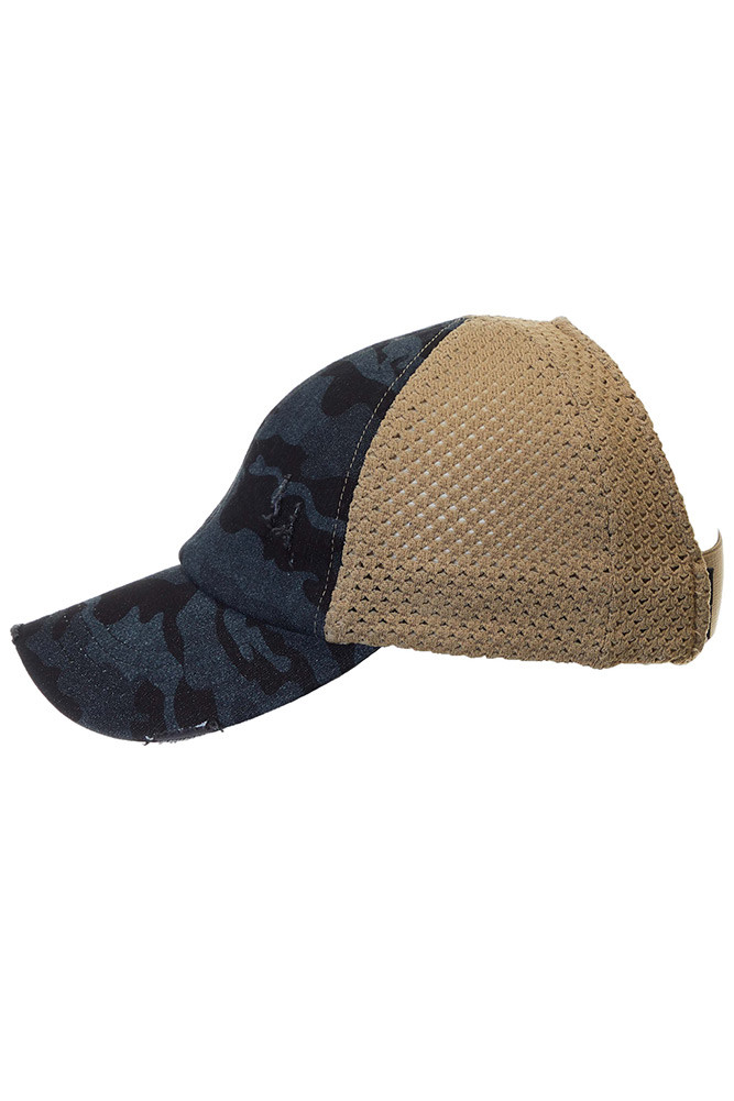 Women's Mesh Back Ponytail Baseball Cap – Denim — baseball cap photo 7