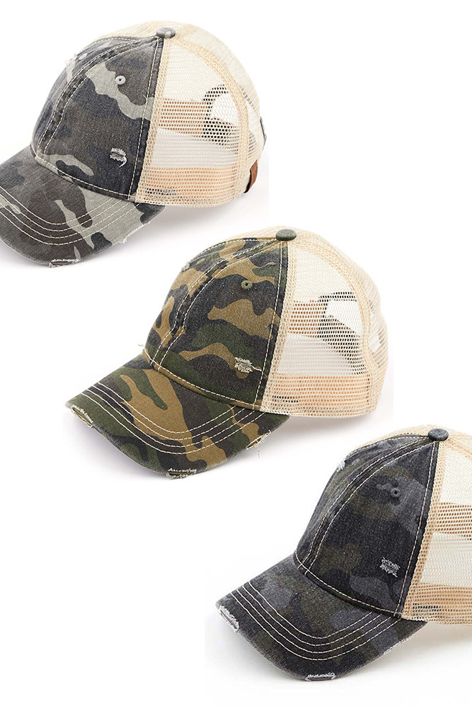 Women's Camo Mesh Trucker Baseball Cap by BURACQ