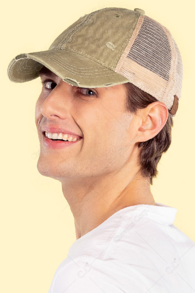 Women's Washed Mesh Back Baseball Cap — baseball cap photo 5