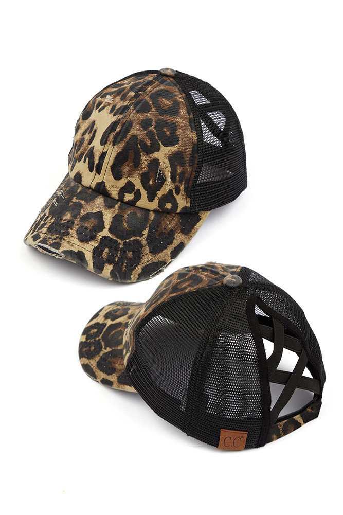 Women's Leopard Print Mesh Ponytail Baseball Cap – Leopard in Leopard by BURACQ