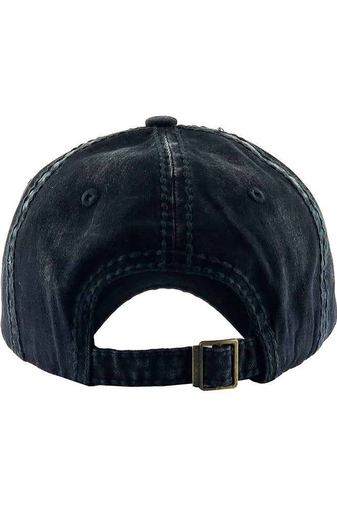 Women's I Love My Wife Hunting Distressed Baseball Cap – Navy — baseball cap photo 4
