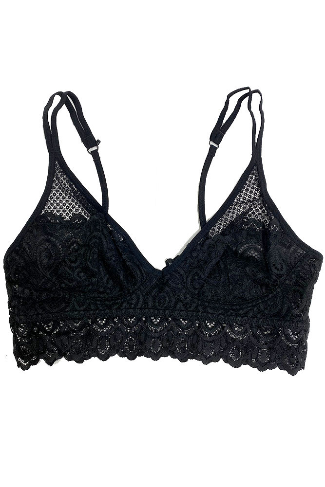 Women's Lace Bralette – Black in Black