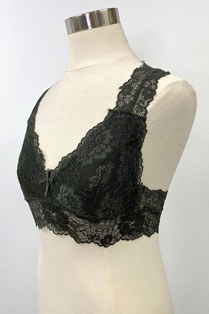 Women's Lace Bralette – Olive in Olive