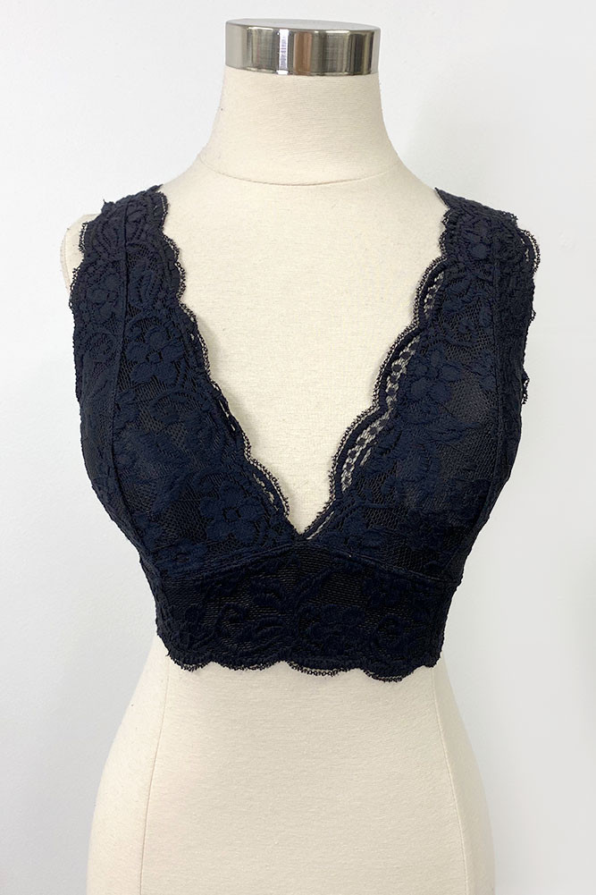 Women's Lace Bralette – Black in Black by BURACQ