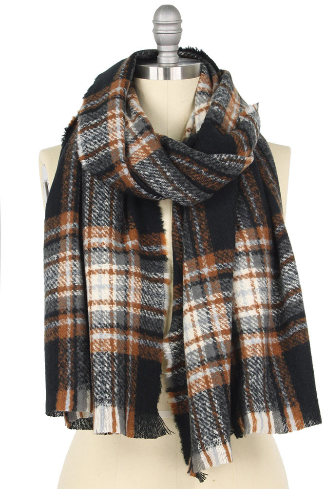 Women's Plaid Oblong Scarf — scarf photo 2