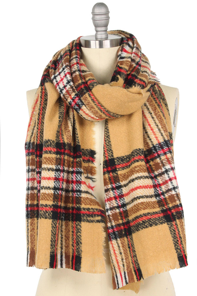 Women's Plaid Oblong Scarf — scarf photo 3